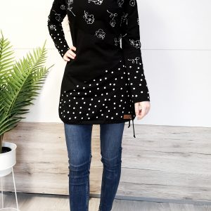 številka S - tunika črno bela