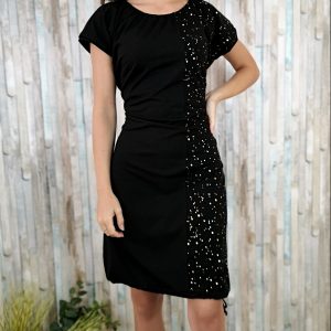 Obleka črna zlate bleščice