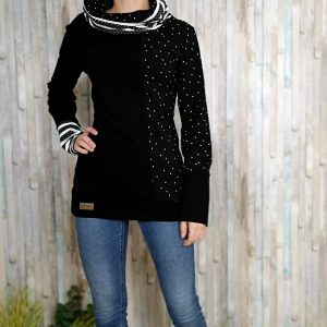 Pulover črno bele pikice