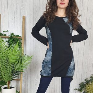 številka S - tunika jeans vzorec