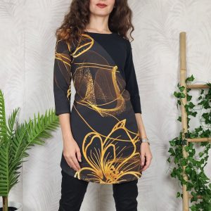 številka S - tunika zlate črte